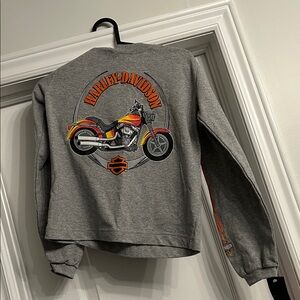 Harley-Davidson Kids Gray Sweatshirt with Motorcycle Graphic size 10/12